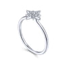 14K White Gold Diamond Starburst Ring - 0.12 ct