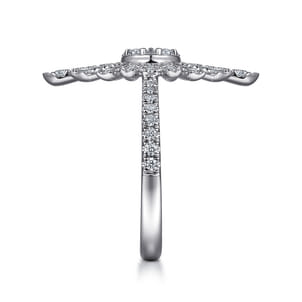 14K White Gold Diamond Starburst Statement Ring