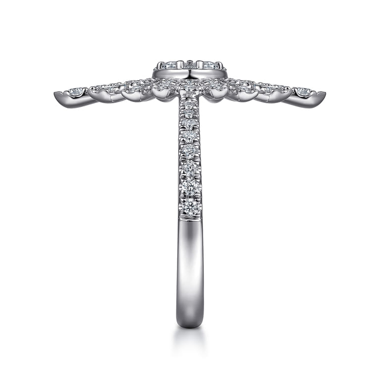 14K White Gold Diamond Starburst Statement Ring - 0.75 ct - Shot 4