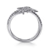 14K White Gold Diamond Starburst Wrap Ladies Ring - 0.5 ct