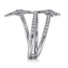 14K White Gold Diamond Starburst Wrap Ladies Ring - 0.5 ct