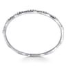14K White Gold Diamond Station Bangle - 1.1 ct