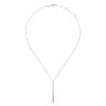 14K White Gold Diamond Station Bar Pendant Necklace - 0.4 ct