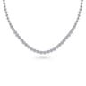 14K White Gold Diamond Station Necklace - 2.99 ct