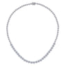 14K White Gold Diamond Station Necklace - 2.99 ct