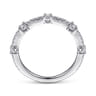 14K White Gold Diamond Station Stackable Ring - 0.3 ct