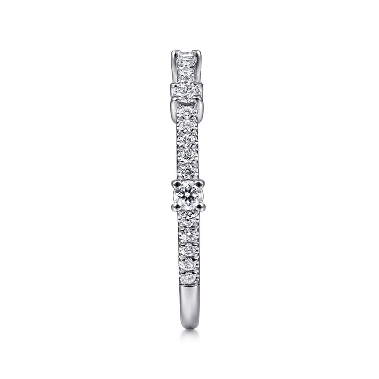 14K White Gold Diamond Station Stackable Ring - 0.3 ct - Shot 4