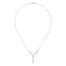 14K White Gold Diamond Station Y Necklace - 0.75 ct