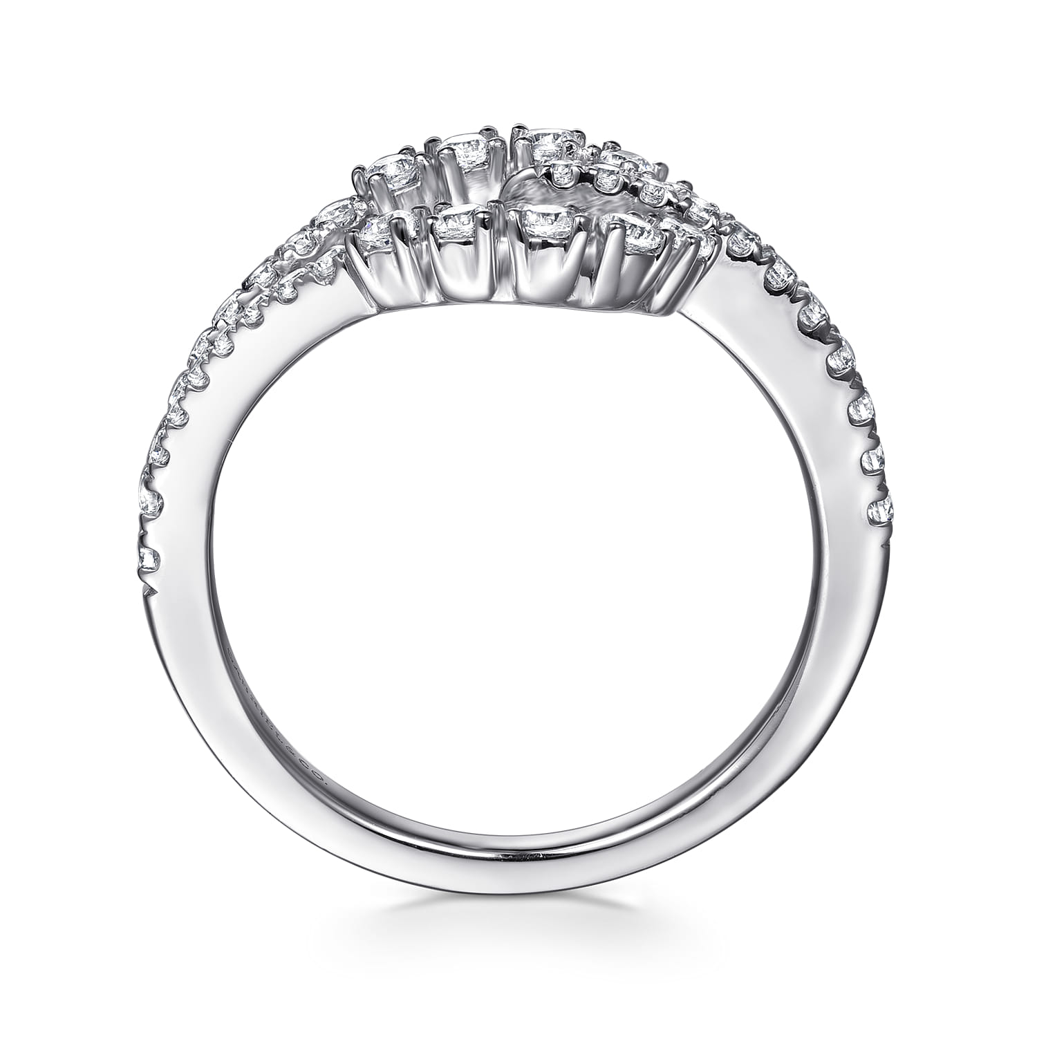 14K White Gold Diamond Stirrup Ring - 0.45 ct - Shot 2