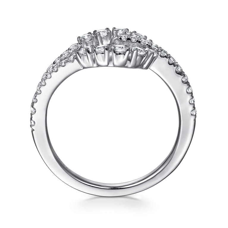 14K White Gold Diamond Stirrup Ring - 0.45 ct - Shot 2