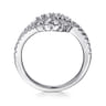 14K White Gold Diamond Stirrup Ring - 0.45 ct