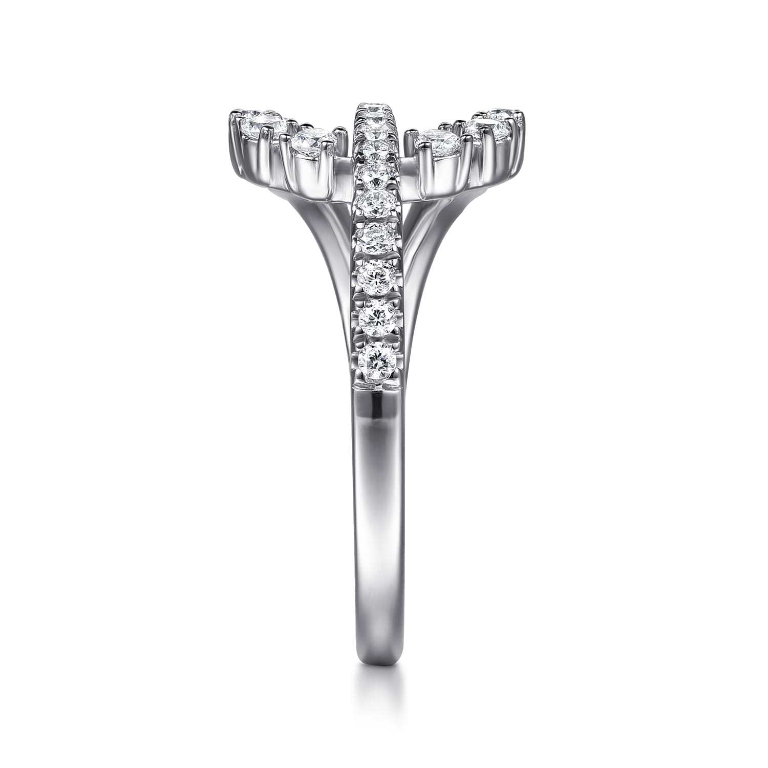 14K White Gold Diamond Stirrup Ring - 0.45 ct - Shot 4