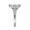 14K White Gold Diamond Stirrup Ring - 0.45 ct