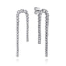 14K White Gold Diamond Stud Drop Earrings - 1.1 ct