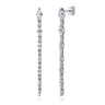 14K White Gold Diamond Stud Drop Earrings - 2.23 ct