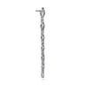14K White Gold Diamond Stud Drop Earrings - 2.23 ct