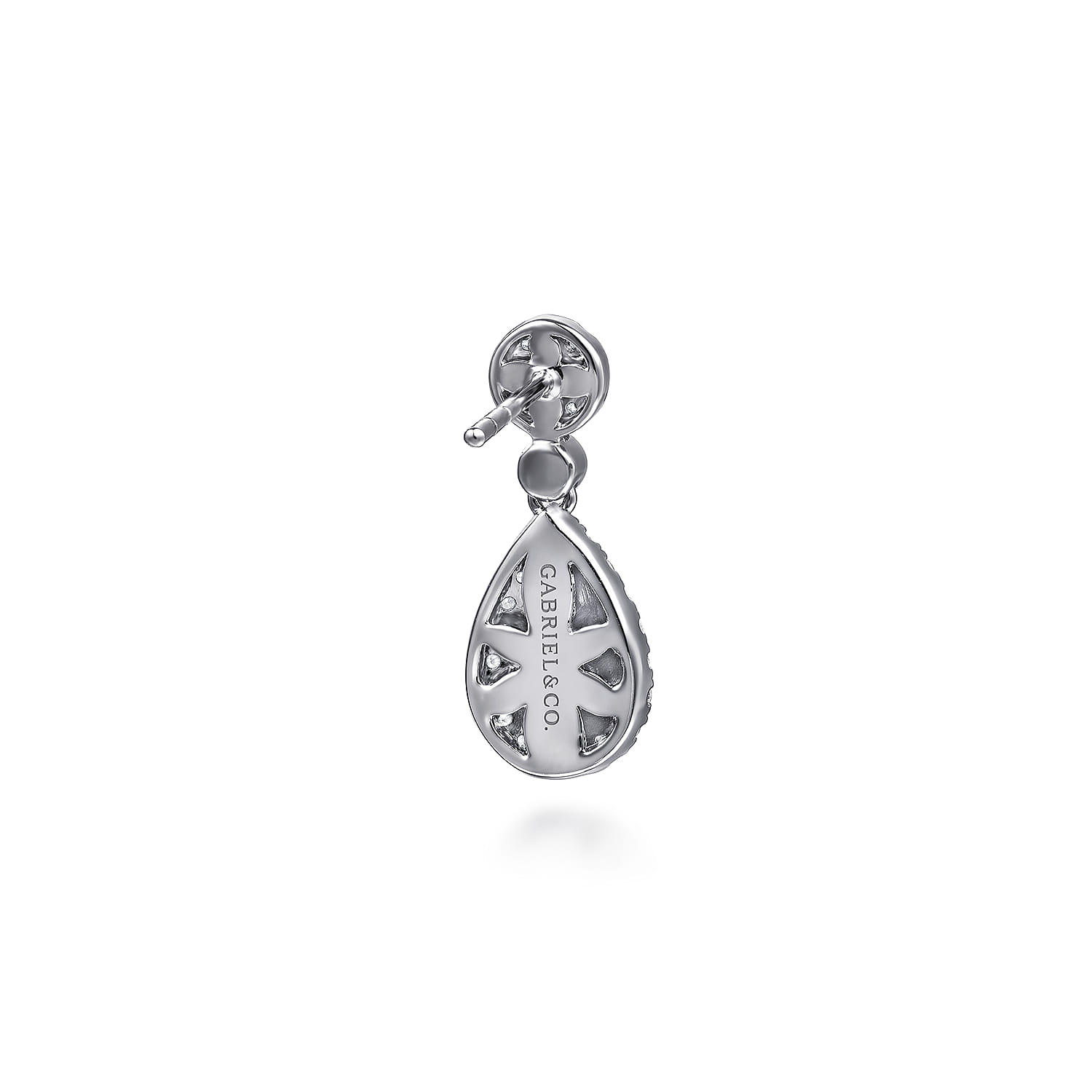 14K White Gold Diamond Stud Drop Earrings - 1.2 ct - Shot 3