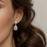 14K White Gold Diamond Stud Drop Earrings - 1.2 ct