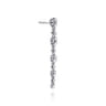 14K White Gold Diamond Stud Drop Earrings - 0.75 ct