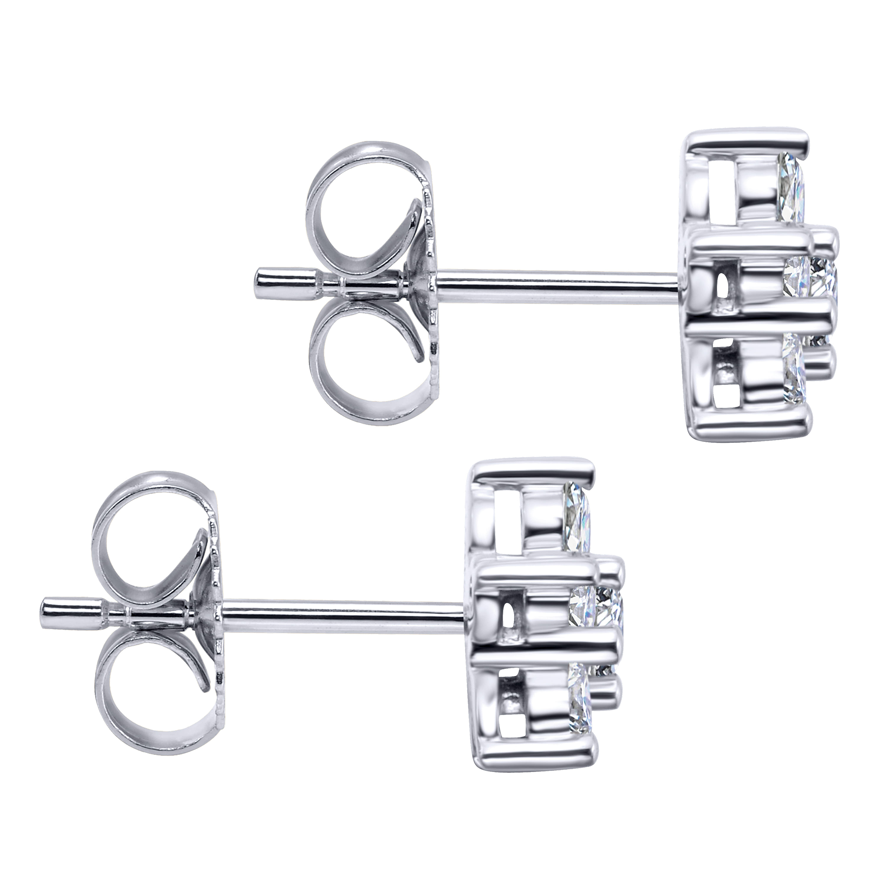 14K White Gold Diamond Stud Earrings - 0.71 ct - Shot 3