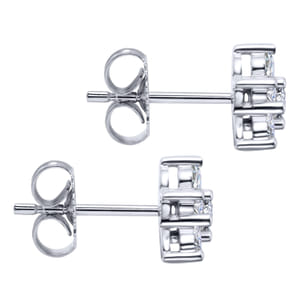 14K White Gold Diamond Stud Earrings