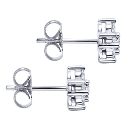 14K White Gold Diamond Stud Earrings