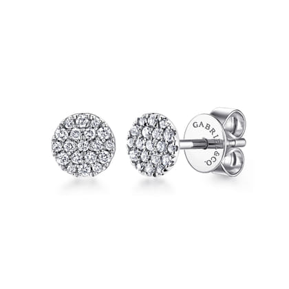 14K White Gold Diamond Stud Earrings