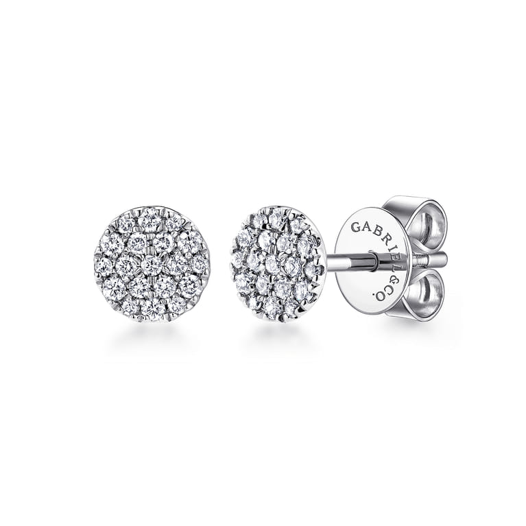 14K White Gold Diamond Stud Earrings - 0.25 ct - Shot 1