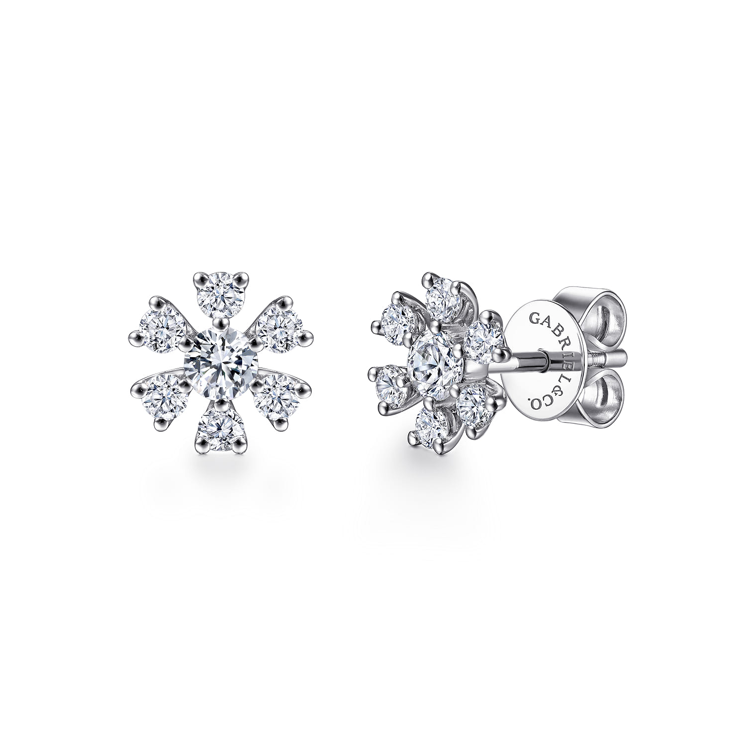 14K White Gold Diamond Stud Earrings - 0.5 ct - Shot 1