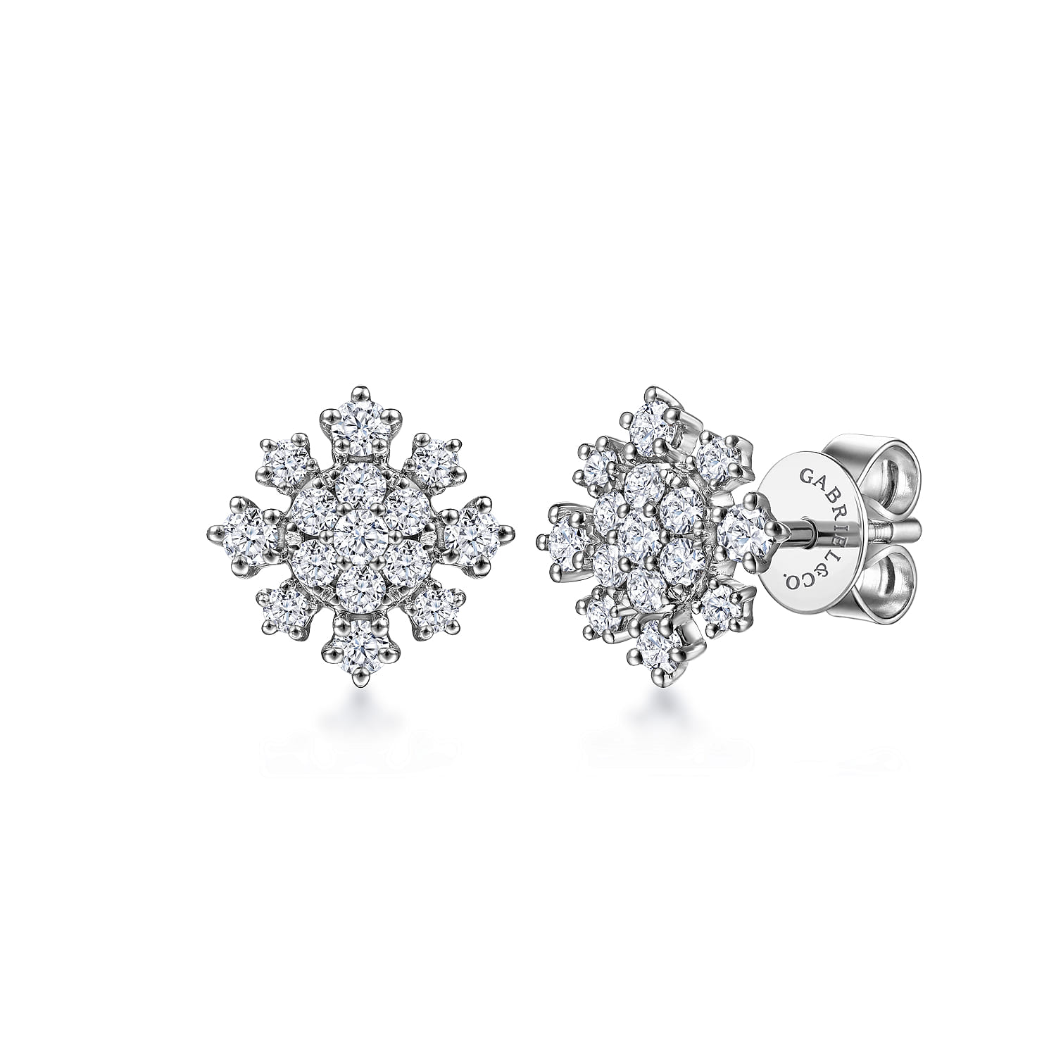 14K White Gold Diamond Stud Earrings - 0.5 ct - Shot 1