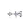 14K White Gold Diamond Stud Earrings - 0.1 ct