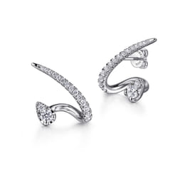 14K White Gold Diamond Stud Earrings