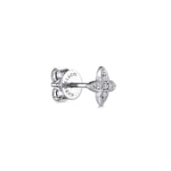 14K White Gold Diamond Stud Single Earring