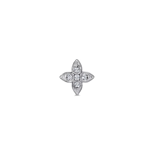 14K White Gold Diamond Stud Single Earring - 0.03 ct - Shot 2