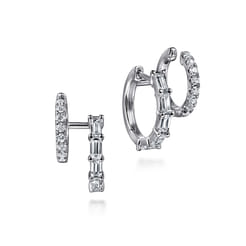14K White Gold Diamond Stuggies Earrings