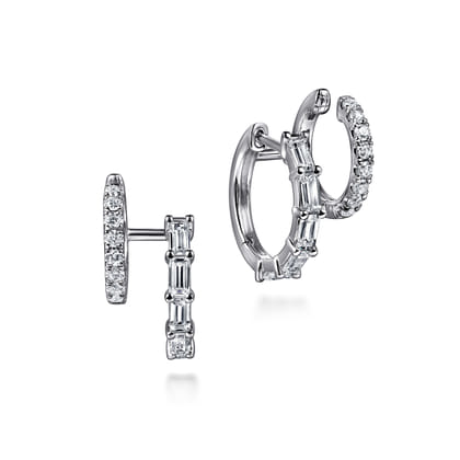 14K White Gold Diamond Stuggies Earrings