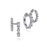 14K White Gold Diamond Stuggies Earrings - 1.2 ct