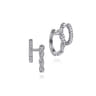 14K White Gold Diamond Stuggies Earrings - 0.5 ct