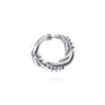14K White Gold Diamond Swirl Bypass Hoop Earrings - 0.9 ct