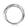14K White Gold Diamond Swirl Bypass Ring - 0.75 ct