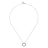 14K White Gold Diamond Swirl Pendant Necklace - 0.7 ct