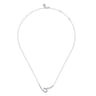 14K White Gold Diamond Swirled Spike Bar Necklace - 0.5 ct