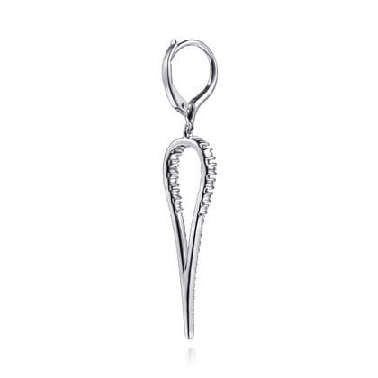 14K White Gold Diamond Teardrop Drop Earrings