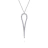 14K White Gold Diamond Teardrop Drop Necklace - 0.55 ct