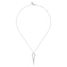 14K White Gold Diamond Teardrop Drop Necklace - 0.55 ct