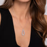 14K White Gold Diamond Teardrop Drop Necklace - 1 ct
