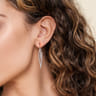 14K White Gold Diamond Teardrop Earrings with Center Drops - 0.65 ct