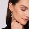 14K White Gold Diamond Teardrop Huggie Drop Earrings - 1.75 ct