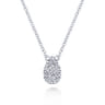 14K White Gold Diamond Teardrop Pendant Necklace - 0.09 ct
