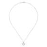 14K White Gold Diamond Teardrop Pendant Necklace - 0.1 ct